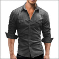 Ethan - Klassisk slim fit denim skjorte med turn-down krave