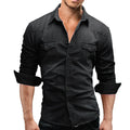 Ethan - Klassisk slim fit denim skjorte med turn-down krave