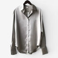 Dame Bluse med Frontknapper og Lange Ærmer