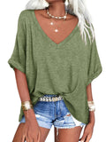 Janice - Oversized T-shirt med dyb V-hals