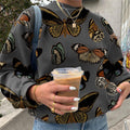 Maya - Sweatshirt med rund hals og sommerfugleprint