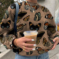 Maya - Sweatshirt med rund hals og sommerfugleprint