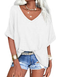 Janice - Oversized T-shirt med dyb V-hals
