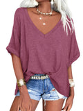 Janice - Oversized T-shirt med dyb V-hals
