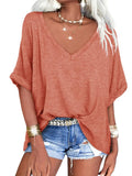 Janice - Oversized T-shirt med dyb V-hals