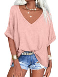 Janice - Oversized T-shirt med dyb V-hals