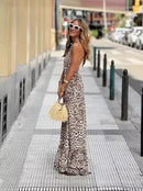Camila - Dame maxikjole med leopardprint