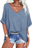 Janice - Oversized T-shirt med dyb V-hals