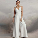 Lily - Dame bodycon jumpsuit med spaghettistropper & V-hals