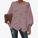 Dame Oversized Hulfærdig Strik Sweater