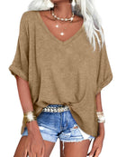 Janice - Oversized T-shirt med dyb V-hals