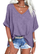Janice - Oversized T-shirt med dyb V-hals