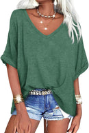 Janice - Oversized T-shirt med dyb V-hals