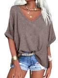Janice - Oversized T-shirt med dyb V-hals