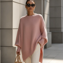 Dame Oversized Strikbluse med Flagermusstropper