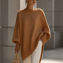 Dame Oversized Strikbluse med Flagermusstropper
