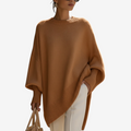 Dame Oversized Strikbluse med Flagermusstropper