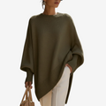 Dame Oversized Strikbluse med Flagermusstropper