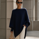 Dame Oversized Strikbluse med Flagermusstropper
