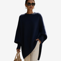 Dame Oversized Strikbluse med Flagermusstropper