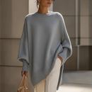 Dame Oversized Strikbluse med Flagermusstropper