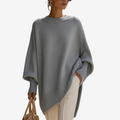 Dame Oversized Strikbluse med Flagermusstropper