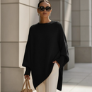 Dame Oversized Strikbluse med Flagermusstropper