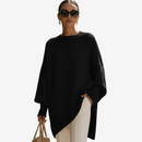 Dame Oversized Strikbluse med Flagermusstropper