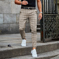 Théo - Trendy casual chinos med ternet mønster