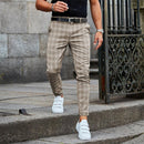 Théo - Trendy casual chinos med ternet mønster