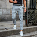 Théo - Trendy casual chinos med ternet mønster