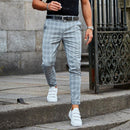 Théo - Trendy casual chinos med ternet mønster