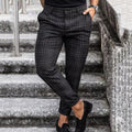 Théo - Trendy casual chinos med ternet mønster