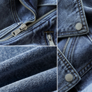 Leah - Veste en jean pour femme au look délavé vintage