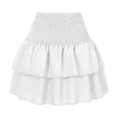 Mia - Flæseformet mini nederdel med smock i taljen og