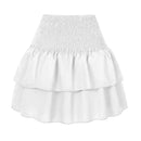 Mia - Flæseformet mini nederdel med smock i taljen og