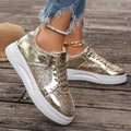 Nova - Glitrende sneakers med chunky sål og polstret