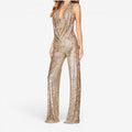 Damer Sequin Jumpsuit med Halterneck