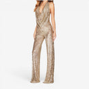 Damer Sequin Jumpsuit med Halterneck