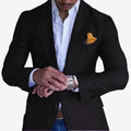Langærmet blazer med V-hals, skræddersyet slim fit for et