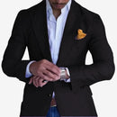 Langærmet blazer med V-hals, skræddersyet slim fit for et