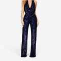 Damer Sequin Jumpsuit med Halterneck