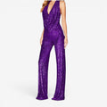 Damer Sequin Jumpsuit med Halterneck