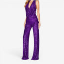 Damer Sequin Jumpsuit med Halterneck
