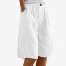 Kvindelige knælange shorts med elastisk talje