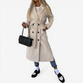Dame Trenchcoat med Bælte og Frontknapper