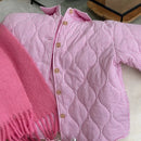Celia - Dame oversized jakke med knaplukning og stribet