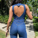 Lyra - Bodycon rygfri jumpsuit med hjerteformet design