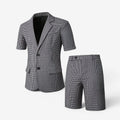 Mænds Plaid Blazer og Shorts Sæt