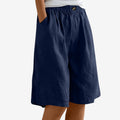 Kvindelige knælange shorts med elastisk talje